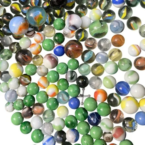 marbles vintage lot assortment of different types and colors 200 marble Pieces - Picture 14 of 15